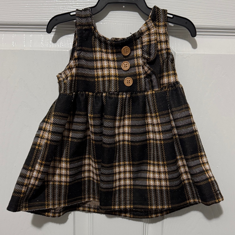 Stylish Plaid Button-Up Dress for Kids